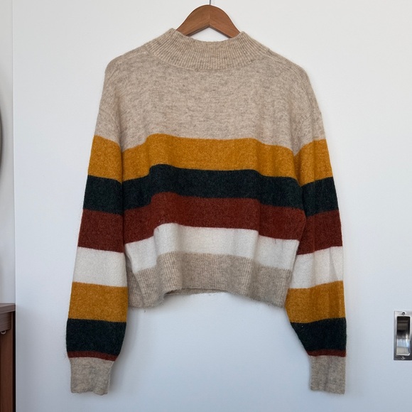 Striped Multicolor Mockneck Sweater - Picture 4 of 4
